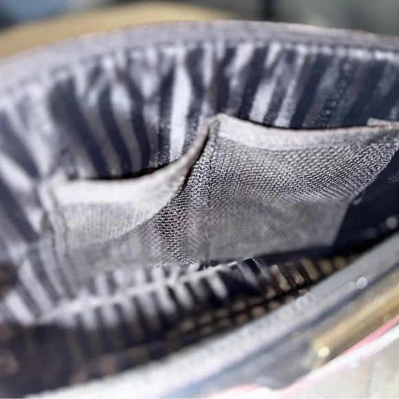 Victoria's Secret Pink and Black Striped Cosmetic Bag - Picture 3 of 5